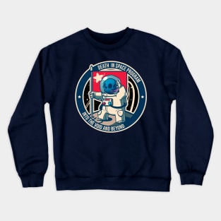 Skull Astronaut DEATH IN SPACE stripe Crewneck Sweatshirt